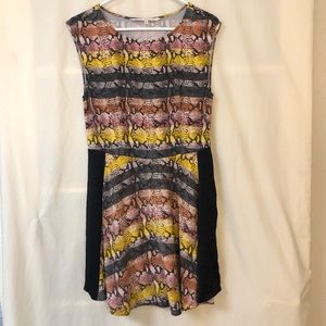 RACHEL Rachel Roy Striped Snake Print Dress | SZ 4